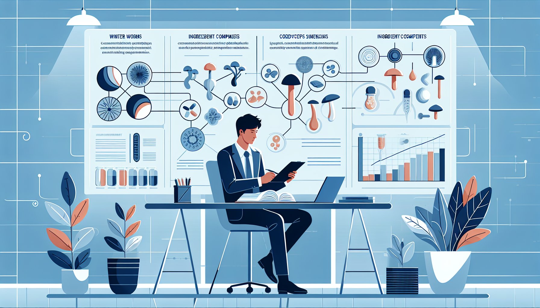 シネンシス冬虫夏草 成分を複数資料で比較検証し、冷静に分析するビジネスパーソン