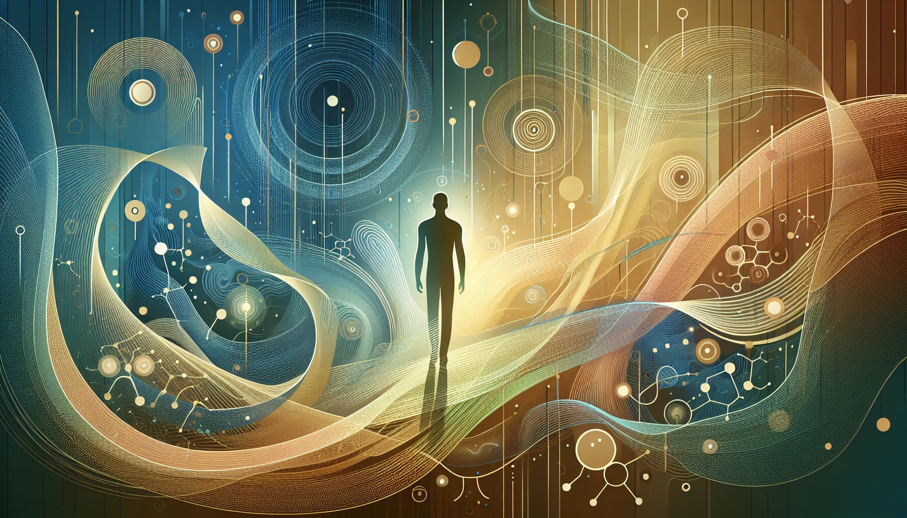 シネンシス冬虫夏草 作用機序を成分から静かに眺める、穏やかな内面バランスの抽象イラスト